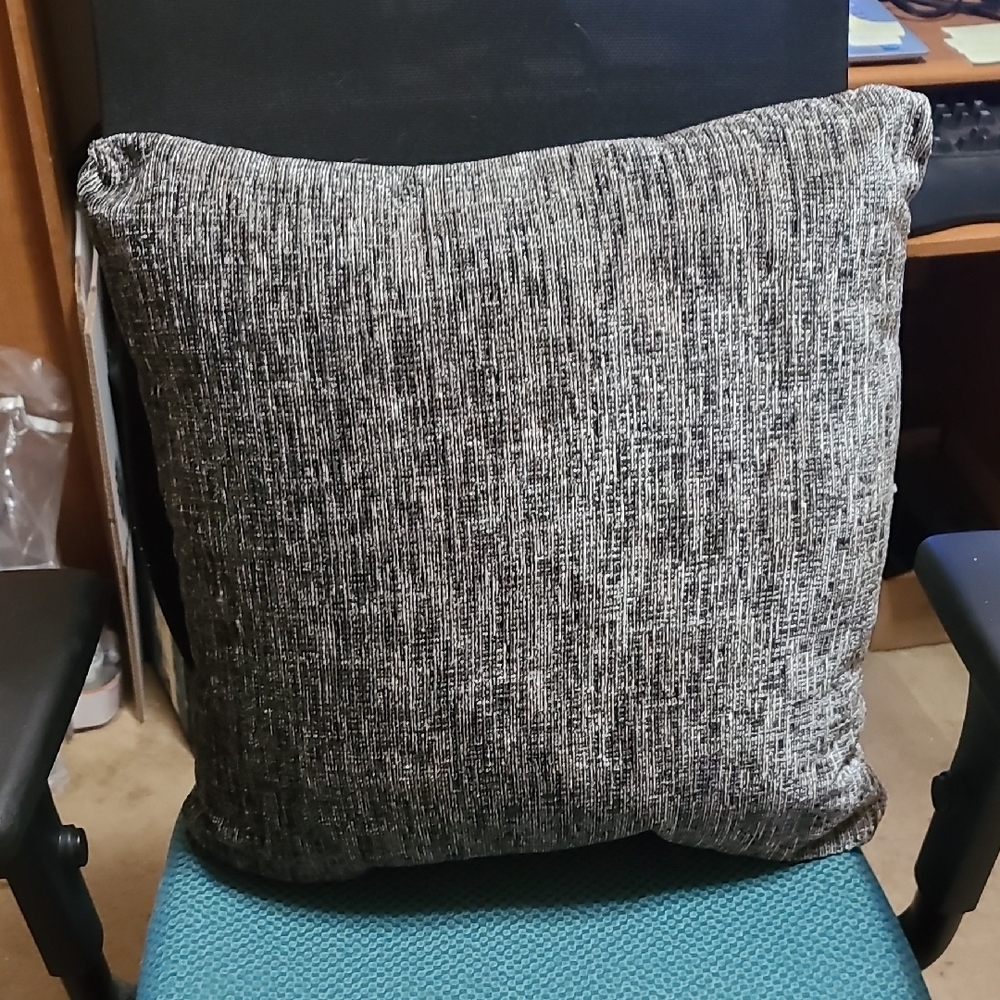 Elegant Black and Gray Textured Throw Pillow